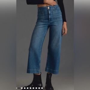 The Colette Cropped Wide-Leg Pants by Maeve | blue Sz 27